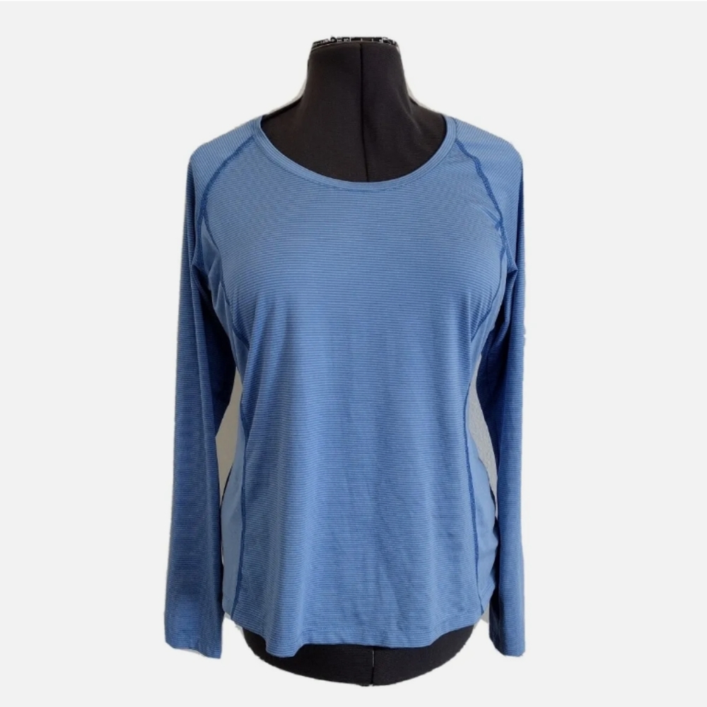 Columbia Women's XL Long Sleeve Active wear Striped Blue Shirt